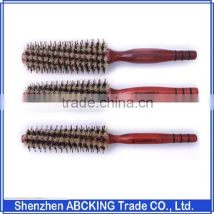 Roll Hair Care Brush Hairdressing Styling Curly Comb With Wooden Handle thumbnail-1