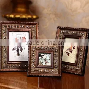 Premium Quality Top-level Decorative Archaistic Wooden Picture Rahmen Handmade Baroque Antique Natural Solid Wood Photo Frame thumbnail-1