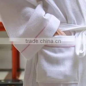 Kinitted Waffle Bathrobe TC 65% Cotton 35% Polyester Hotel Thin Bathrobe thumbnail-1