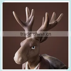 Resin Gentleman Deer Figrine Gentleman Deer Sculpture thumbnail-5