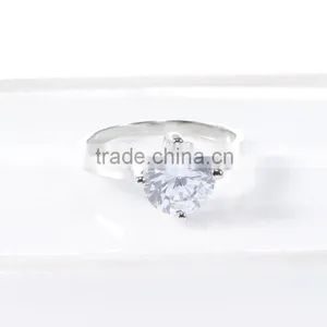 Simple Ring Design Single Prong Setting Zircon Finger Ring Small Elegant Rings For Women thumbnail-5