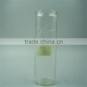 400ml Clear Straight Side Cylinder Glass Vase Ornamenting With Cross Engraving thumbnail-2