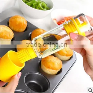 High Quality Oil Brush Bottle Dual Head Silicone Oil Bottle Pastry Butter Baking Cooking BBQ Basting Brush Kit thumbnail-1