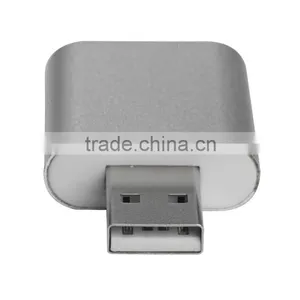 Portable Aluminum External USB Audio Adapter Sound Card With Stereo Headphone/Speaker and Mono Microphone Jacks thumbnail-2