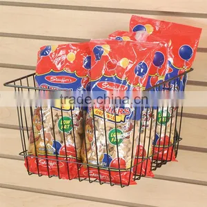 Supermarket Wire Basket: for Slatwall and Gridwall, 12" x 12" Black Wire thumbnail-2