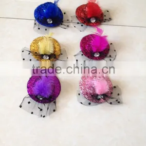Unique Design Colourful Feather Sequin Mini Top Hat thumbnail-1