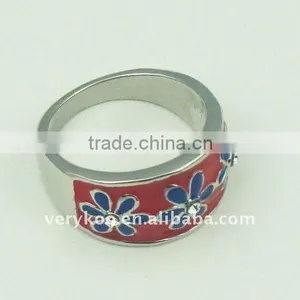 Fashion Enamel Rhinestone Flower Ring (FCK-11209) thumbnail-1
