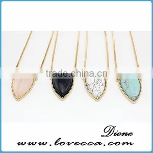 China Factory Wholesale Women Gold Chain Black Stone Necklace thumbnail-6