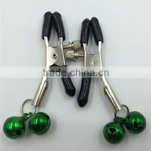 CTRJ-009 Flirting Silver Chain Clamps Shaking Multicoloured Bell Stimulate Papilla Clip Non-piercing Nipple Clip thumbnail-1