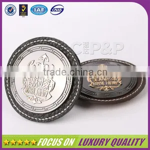 Two Colour Metal Plating Jacket High Quality Metal Label thumbnail-1
