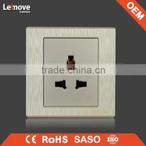 Woven Gold Finish 3 Pin Universal Socket Multiple Socket thumbnail-6