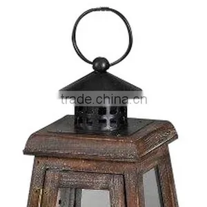 Small Wooden Lanerns Glass Candle Holder Best Price thumbnail-5