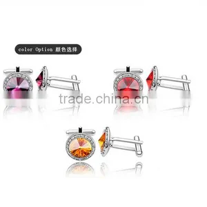 Purple Crystal Metal Cufflinks Customized Wedding Accesories Cuff Link for Man thumbnail-5
