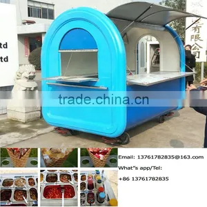 China Supply Kiosk Street Vending Trailer Cart Snacks and Sweets Food Trolley for Sale thumbnail-4