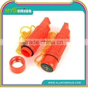 5 in 1 Multifunction Survival Whistle With Compass Fire Flint Mirror thumbnail-1