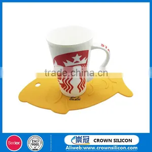 Fish Shape Heat Resistant Silicone Cup Mats,Non-slip Silicone Table Mats thumbnail-1