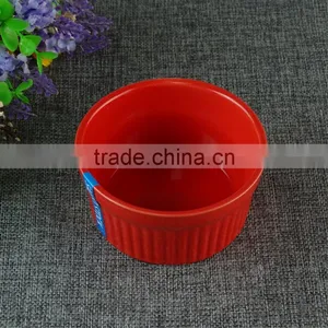Colorful Red Porcelain Salad Bowl Black Cheap Pasta Bowl thumbnail-2