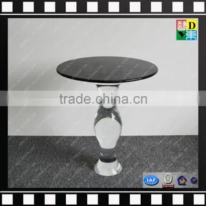 Clear Acrylic Small Round Coffee Table Glass and Marble Base Cafe Table From Shenzhen Yidong thumbnail-5