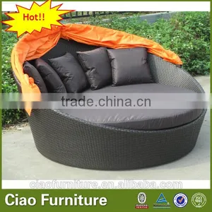 Cheap Rattan Furniture Round Sun Bed Cover thumbnail-4