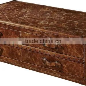 2016 High Quality Retro ,vintage Leather Center Table for Living Room T821# thumbnail-1