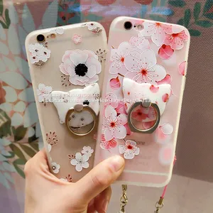 Pretty Cell Phone Case Cover Soft Tpu Silicone Mobile Phone Cases for IPhone7/7Plus/6/6s/6plus/6splus With Ring Holder thumbnail-1