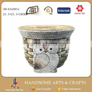25.5 CM Large Home and Garden Decorative Owl Statue Flower Pot thumbnail-2