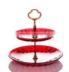 Glass Creative Multilayer Dessert Charge Plate,cake Plate Birthday Wishes thumbnail-1