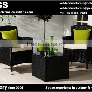 Wicker Rattan Outdoor Table and Chair thumbnail-1
