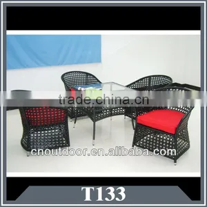 Outdoor Wicker Coffee With 4 Chairs thumbnail-1