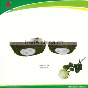 Moss and Rattan Flower Basket thumbnail-1