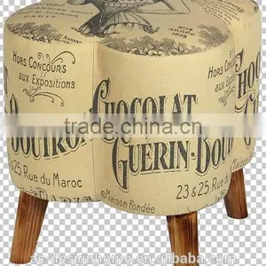 PU LEATHER/WOODEN STOOL thumbnail-1
