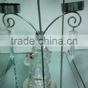 High Quality Glass Snowman With Candle Holder thumbnail-3
