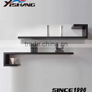 Black + White Wooden Corner Zig Zag Wall Shelf thumbnail-1