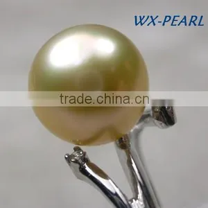 Fashion Gold Stainless Steel Golden Pearl Rings thumbnail-1