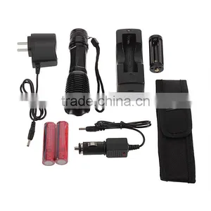 XML-T6 Light LED Flashlight Torch Zoomable 1600LM Flashlight Torch 18650 Battery Charger Holster Highlight Torch Flashlight thumbnail-1