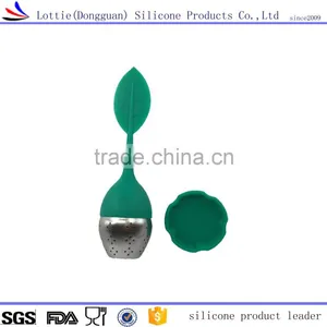 2016 Hot Selling Fashion Eco-friendly Non-toxic Heat-resisting Leaf Shape Silicone Tea Infuser,custom Silicone Tea Infuser. thumbnail-1