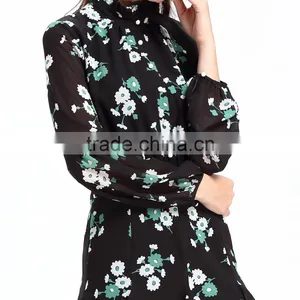 2017 Domin Fashion Printing Chiffon Fabric Dresses Online thumbnail-2