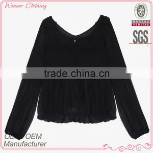Ladies' Fashion Polyester Long Sleeves Direct Manufacturer High Quality Sari Blouse Design thumbnail-1