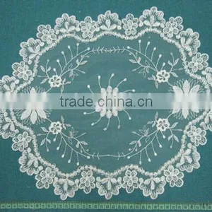 Fancy Rosette Ivory Gold White Wedding Table Cloth thumbnail-3