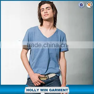 2017 Cheap Factory V Neck Blank Tshirt For Men thumbnail-1