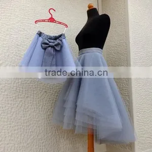 Mommy and me Matching Skirt Knee Lenght Princess Dresses Mother and Daughter Matching Dresses thumbnail-3