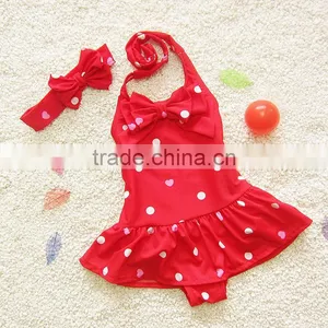 S31333W Kids Branded Swimwear Young Girls Sweet Bowknot Swimwear thumbnail-1