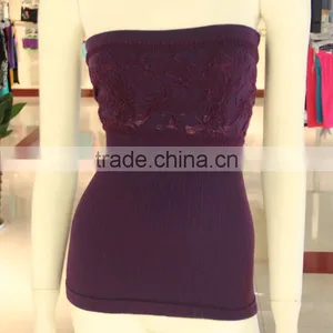 Lady Seamless Strapless Sexy Tube Tank Top thumbnail-1