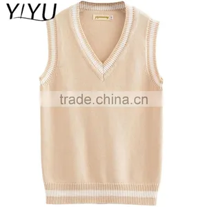 Newest Winter Fall Girl Lovely Apricot School Uniform Sweater Vest thumbnail-1