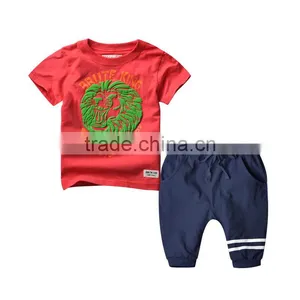 Wholesale Summer Cotton Printing Boys Kids Clothes Clothing Set thumbnail-2