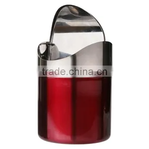 Best Price Red Color Stainless Steel Trash Bin1.5L Mini Car DustBin Swing Lid Kitchen Worktop Waste Rubbish Trash Can thumbnail-4