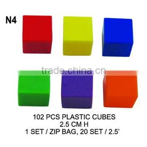 Plastic 100pc Puzzle Linking Cubes Set Educational Toys for Kids thumbnail-4