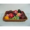 Square Dark Brown Rattan Fruit Basket Hand Woven With PP Wire thumbnail-1