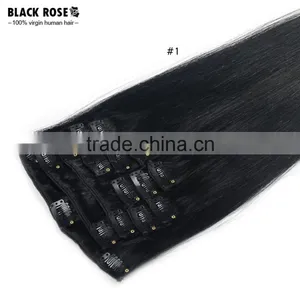 8A Wet and Wavy Virign Brazilian Hair African American Clip in Human Hair Extension thumbnail-5