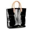A1380 Shiny Black PU With Apricot Contrast thumbnail-1